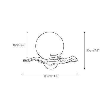 Retro Twigs Alabaster Wall Lamp – detail 3 — Dimension drawings 1