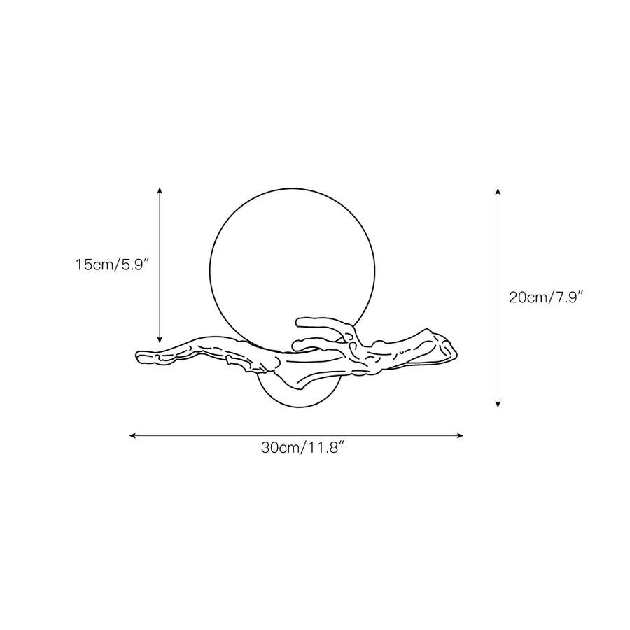 Retro Twigs Alabaster Wall Lamp – detail 3 — Dimension drawings 1