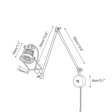 Reznor Plug-in Wall Sconce – detail 3 — Dimension drawings 1