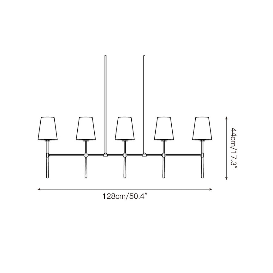Rhodes Linear Chandelier – detail 4 — Dimension drawings 1