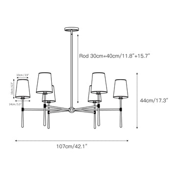 Rhodes Round Chandelier – detail 4 — Dimension drawings 2