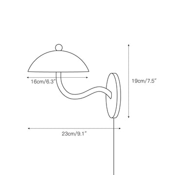 Ripple Plug-in Wall Lamp – detail 3 — Dimension drawings 1
