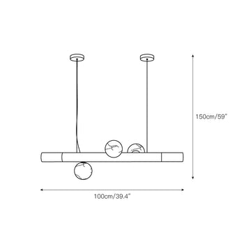 RoMi Carrara Alabaster Pendant Light – detail 4 — Dimension drawings 1