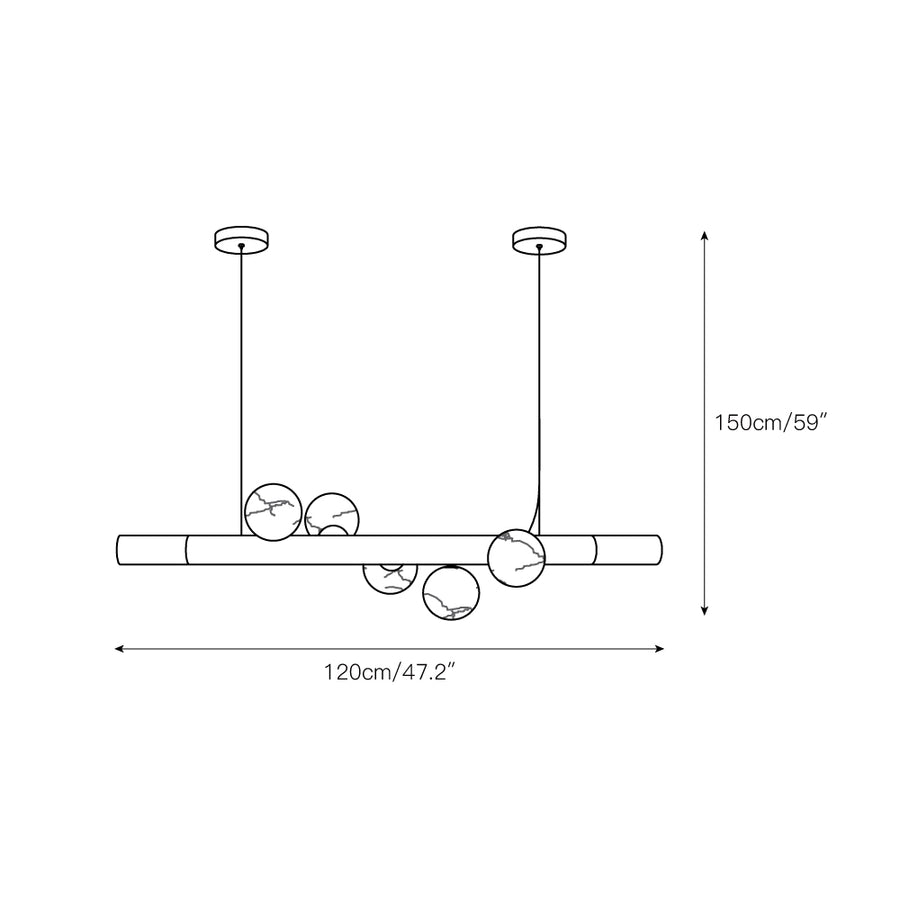 RoMi Carrara Alabaster Pendant Light – detail 5 — Dimension drawings 2