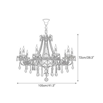 Candelabro Rochester Crystal Bowl — Dimension drawings 3