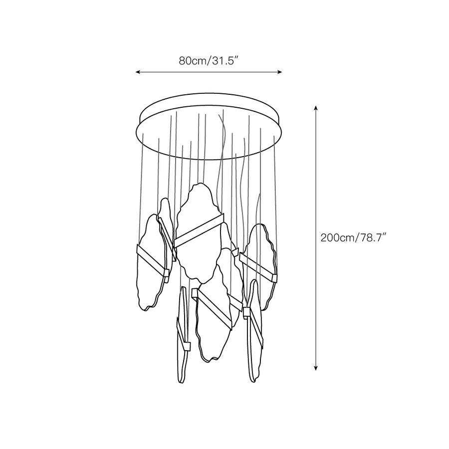 Rock Chandelier – detail 4 — Dimension drawings 1