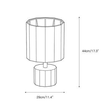Roma Dodecagon Travertine Table Lamp – detail 3 — Dimension drawings 1