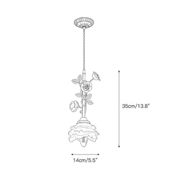 Rosalie Floral Pendant Lamp – detail 3 — Dimension drawings 1