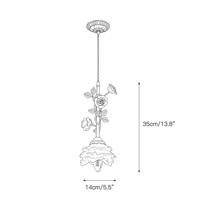 Rosalie Floral Pendant Lamp – detail 3 — Dimension drawings 1