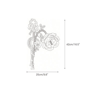 Rosalie Floral Pink Sconce – detail 3 — Dimension drawings 1