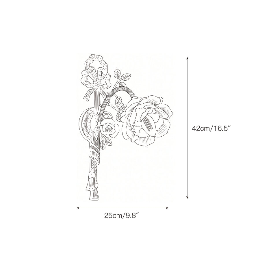 Rosalie Floral Pink Sconce – detail 3 — Dimension drawings 1