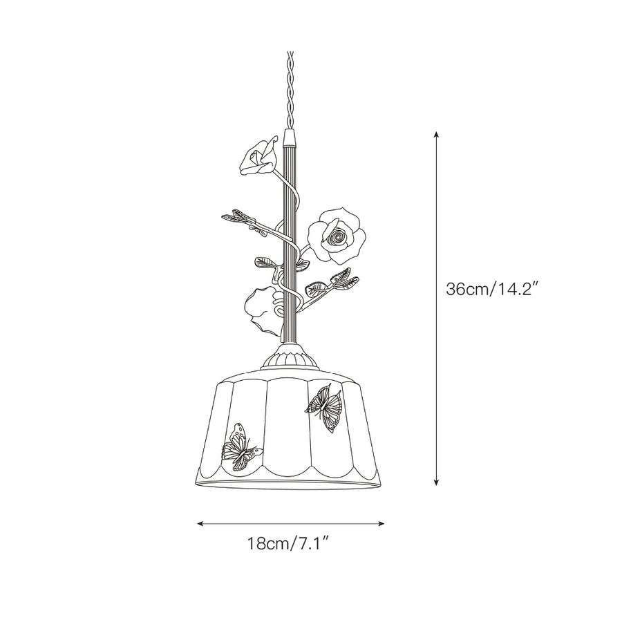 Rosalind Bloom Pendant Lamp – detail 3 — Dimension drawings 1