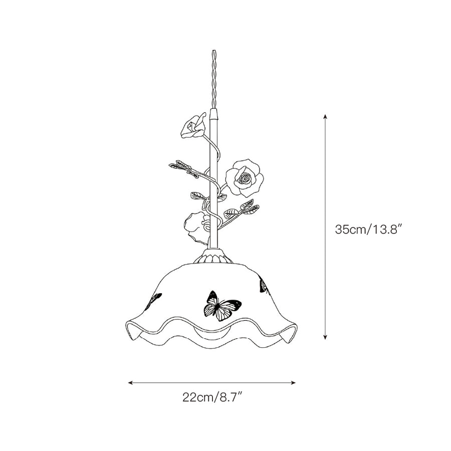 Rosalind Bloom Pendant Lamp – detail 4 — Dimension drawings 2