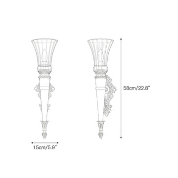 Rosalinda Torch Wall Lamp – detail 3 — Dimension drawings 1
