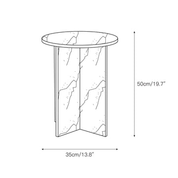 Rosie Marble Side Table – detail 3 — Dimension drawings 1
