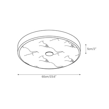 Round Mosaic Alabaster Ceiling Lamp – detail 3 — Dimension drawings 1