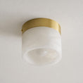 Load image into Gallery viewer, Round Alabaster Semi-Flush Mount