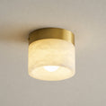 Load image into Gallery viewer, Round Alabaster Semi-Flush Mount