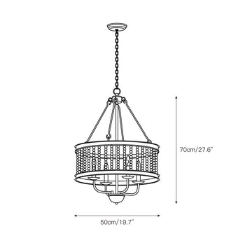 Roux Beaded Chandelier – detail 3 — Dimension drawings 1