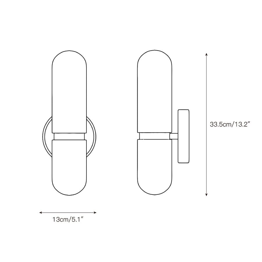 Salon Alabaster Wall Lamp – detail 3 — Dimension drawings 1