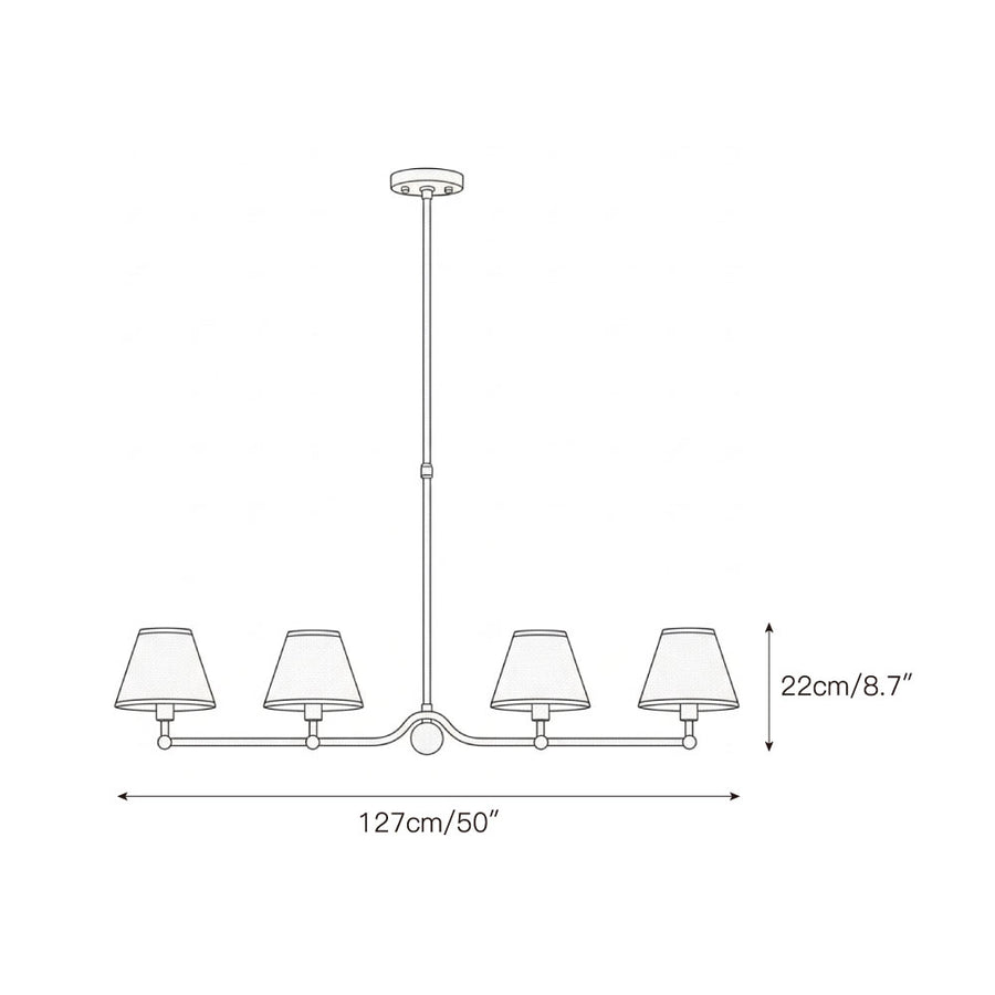 Santiago Linear Pendant Lamp – detail 3 — Dimension drawings 1