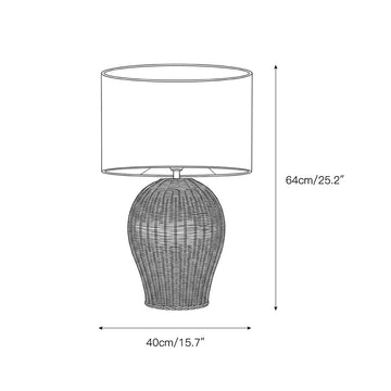 Saona Rattan Table Lamp – detail 4 — Dimension drawings 2