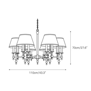 Multi-Arm Brass Candle Chandelier – detail 6 — Dimension drawings 4