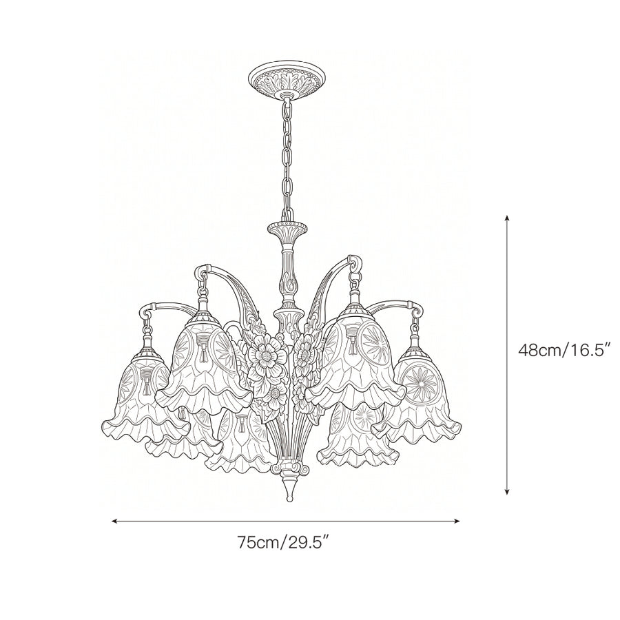 Savannah Bell Chandelier – detail 4 — Dimension drawings 2