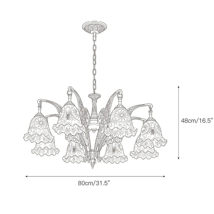 Savannah Bell Chandelier – detail 5 — Dimension drawings 3