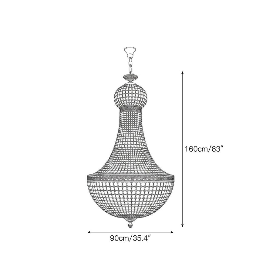 Lampadario in Cristallo Savoy — Dimension drawings 1
