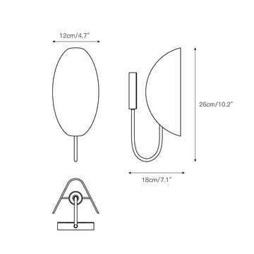 Leaf Brass Wall Lamp – detail 3 — Dimension drawings 1