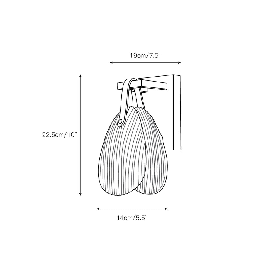 Shell Glass Wall Lamp – detail 3 — Dimension drawings 1