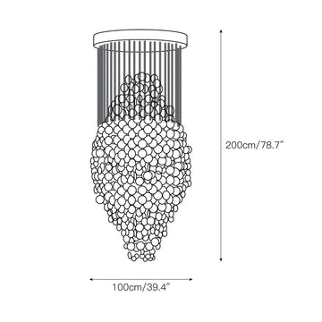 Shell Waterfall Chandelier – detail 4 — Dimension drawings 1