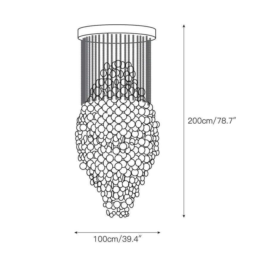 Shell Waterfall Chandelier – detail 4 — Dimension drawings 1