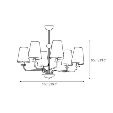 Siena Fabric Chandelier – detail 5 — Dimension drawings 3