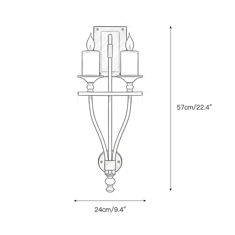 Sienna Candle Wall Sconce – detail 3 — Dimension drawings 1