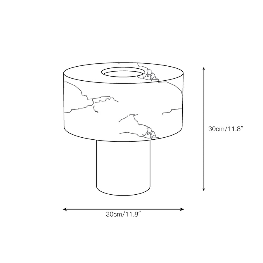 Small Solid Alabaster Table Lamp – detail 4 — Dimension drawings 1