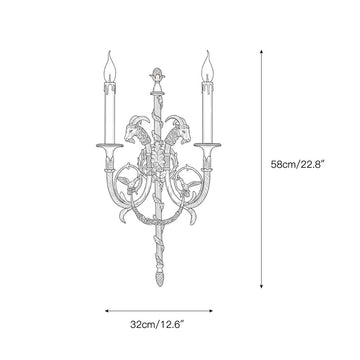 Sociapailis Brass Wall Lamp – detail 5 — Dimension drawings 1