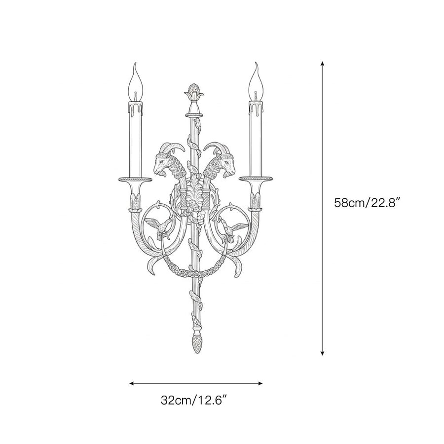 Sociapailis Brass Wall Lamp – detail 5 — Dimension drawings 1