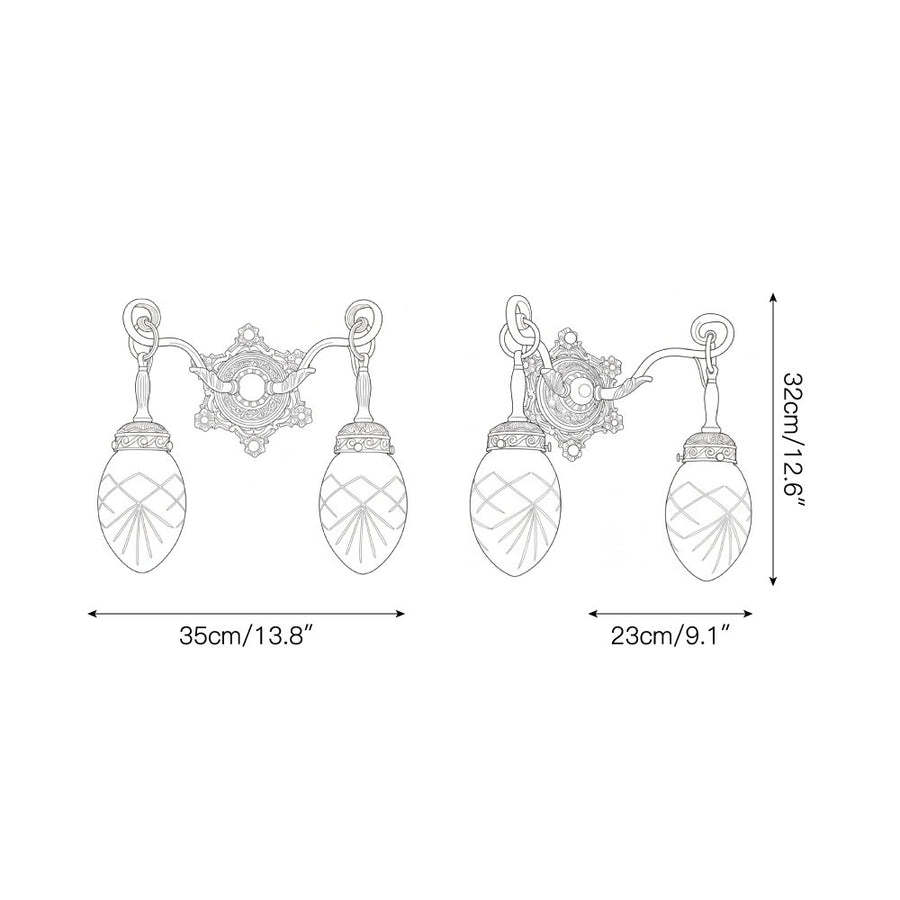 Solange Classic Wall Lamp – detail 4 — Dimension drawings 2