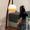 Load image into Gallery viewer, Solid Wood Coffee Table Storage Floor Lamp