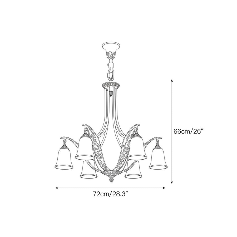 Somerset Glass Chandelier – detail 3 — Dimension drawings 1