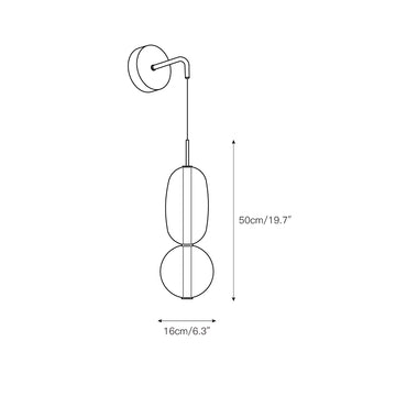 Stained Glass Wall Lamp – detail 3 — Dimension drawings 1