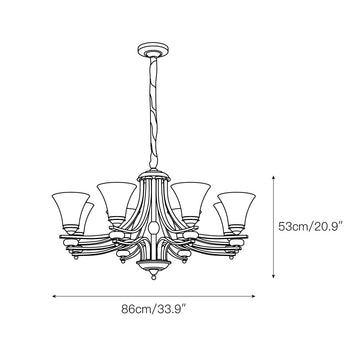 Stanford Glass Chandelier – detail 3 — Dimension drawings 1