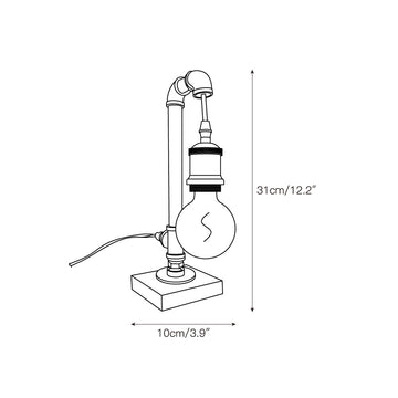 Steampunk Pipe Table Lamp – detail 3 — Dimension drawings 1