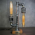 Load image into Gallery viewer, Steampunk Pipe Table Lamp