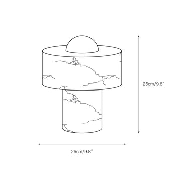 Stone Alabaster Table Light – detail 4 — Dimension drawings 1