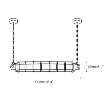 Strasbourg Tube Pendant Lamp – detail 3 — Dimension drawings 1