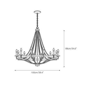 Streator Chandelier – detail 5 — Dimension drawings 2