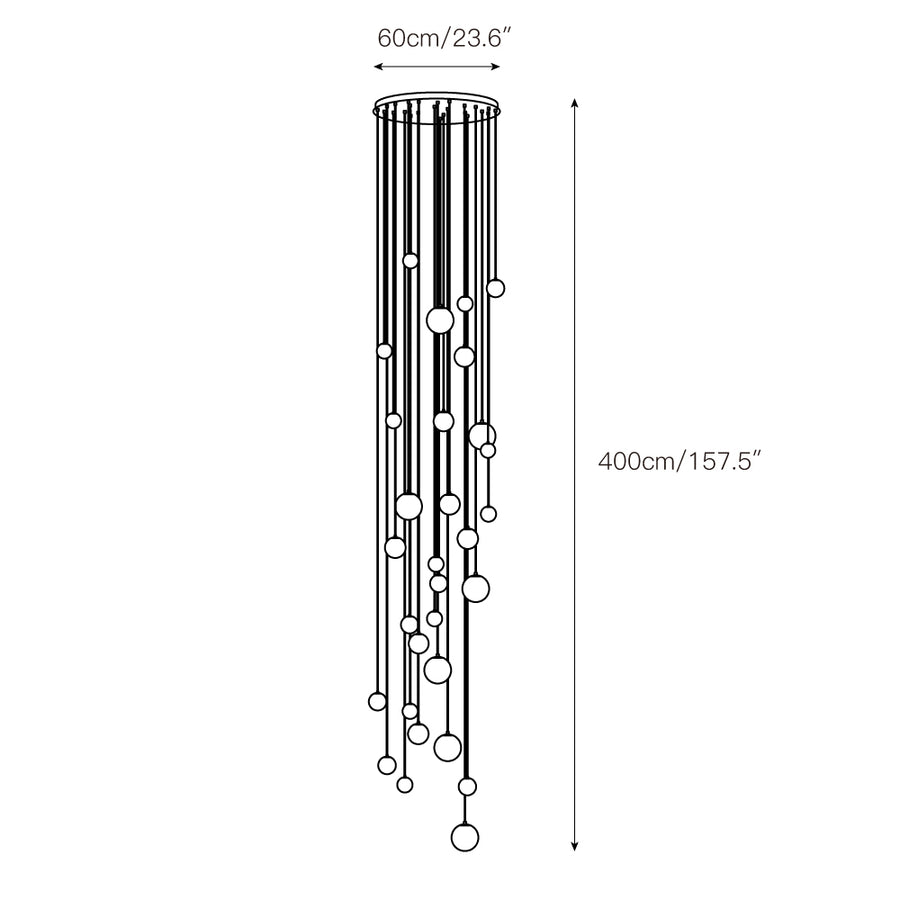 Sultana Alabaster Cluster Chandelier – detail 3 — Dimension drawings 1